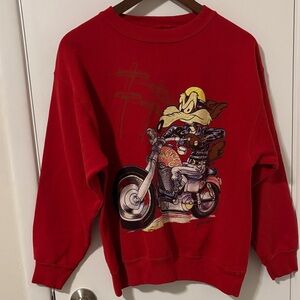 Vintage 1993 Warner Bros. Wile E. Coyote Motorcycle Crewneck Sweatshirt